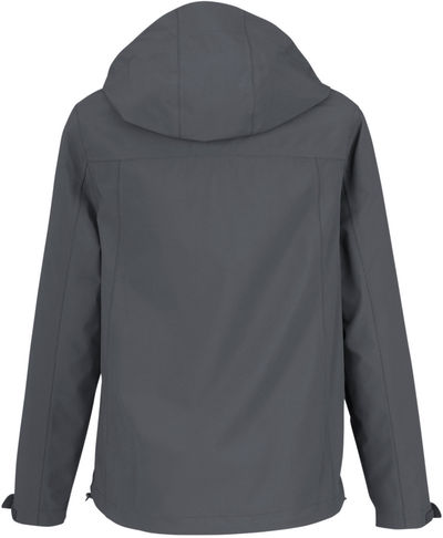 Am image of a Custom Core365 Ladies Packable Rain Jacket in Carbon!
