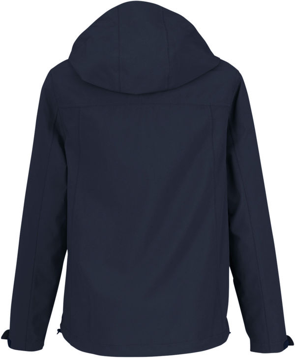 Am image of a Custom Core365 Ladies Packable Rain Jacket in Classic Navy!