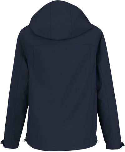 Am image of a Custom Core365 Ladies Packable Rain Jacket in Classic Navy!