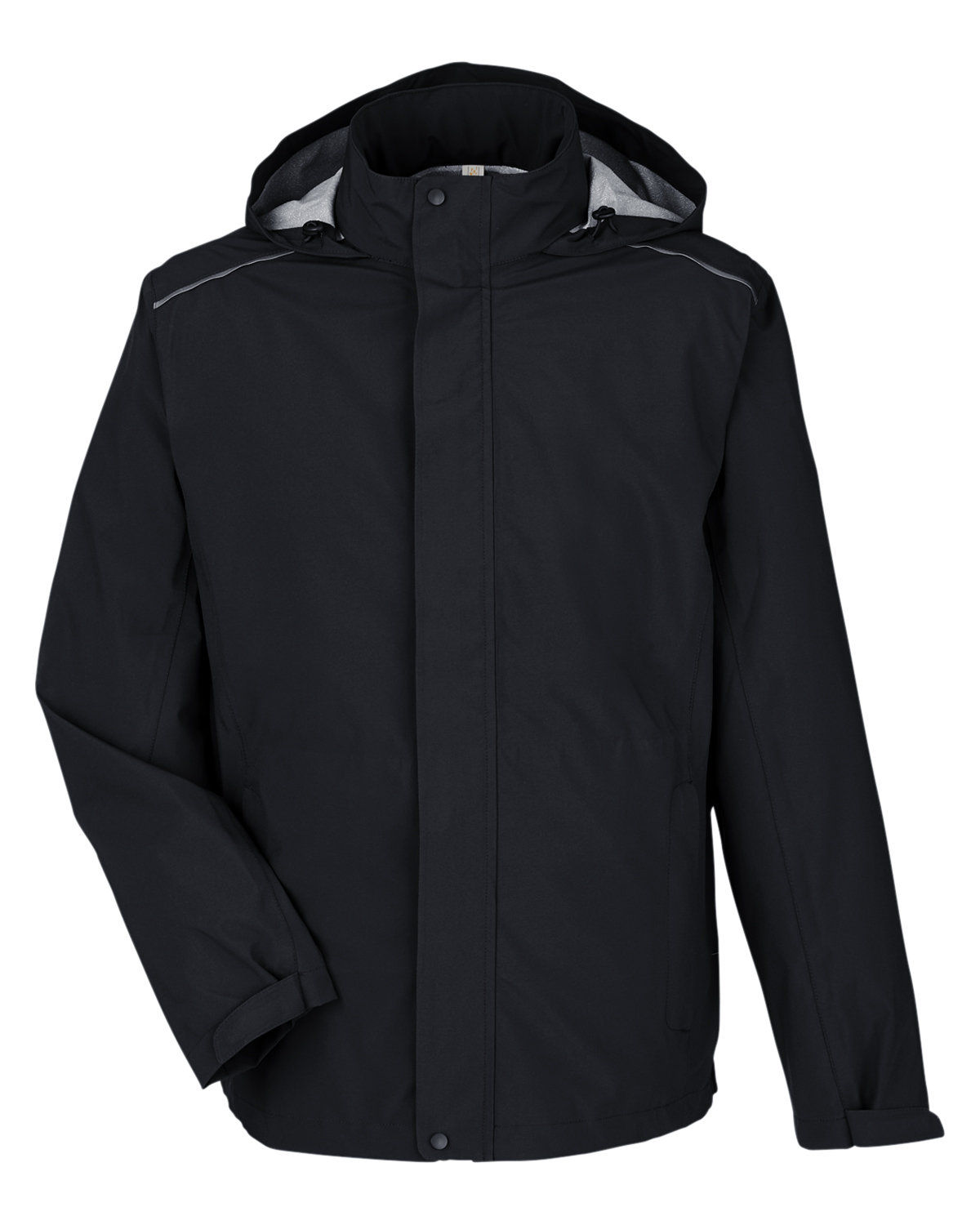 Core365 Mens Barrier Rain Jacket in Black
