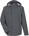 Am image of a Custom Core365 Mens Barrier Rain Jacket in Carbon!