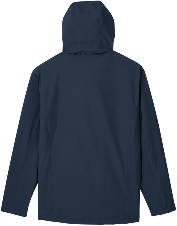 Am image of a Custom Core365 Mens Barrier Rain Jacket in Classic Navy!