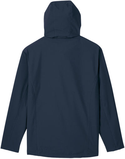 Am image of a Custom Core365 Mens Barrier Rain Jacket in Classic Navy!