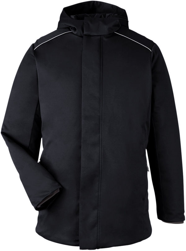 Am image of a Custom Core365 Unisex Techno Lite Flat Fill Insulated Jacket in Black!