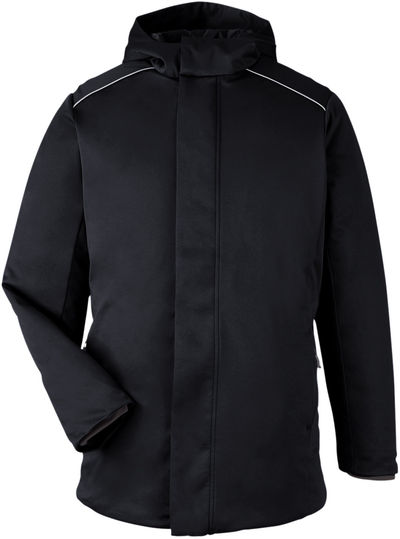 Am image of a Custom Core365 Unisex Techno Lite Flat Fill Insulated Jacket in Black!