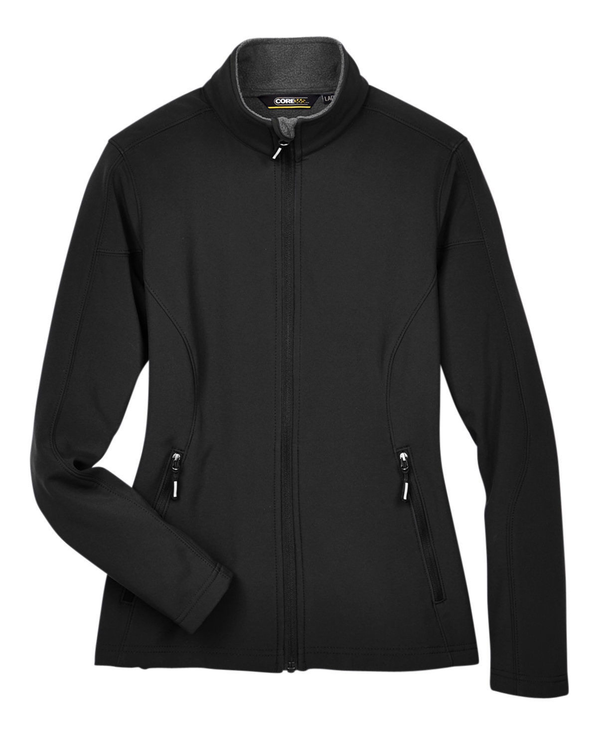 Core365 Ladies Cruise Two Layer Fleece Bonded Soft Shell Jacket in Black