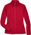 Am image of a Custom Core365 Ladies Cruise Two Layer Fleece Bonded Soft Shell Jacket in Classic Red!
