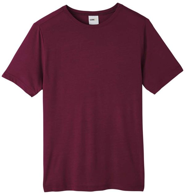 An image of a Custom Core 365 Adult Fusion ChromaSoft Performance T Shirt in Burgundy!