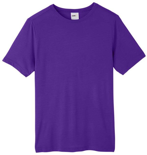 An image of a Custom Core 365 Adult Fusion ChromaSoft Performance T Shirt in Campus Purple!