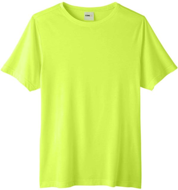 An image of a Custom Core 365 Adult Fusion ChromaSoft Performance T Shirt in Safety Yellow!