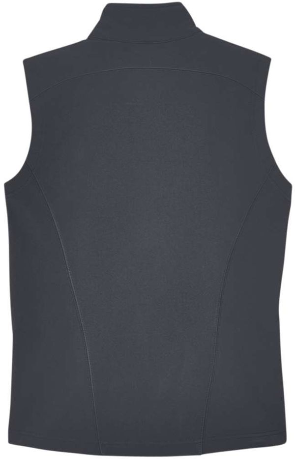An image of a Custom Core 365 Ladies' Cruise Two Layer Fleece Bonded Soft Shell Vest in Carbon!
