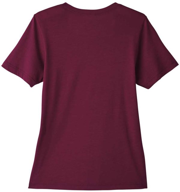 An image of a Custom Core 365 Ladies' Fusion ChromaSoft™ Performance T Shirt in Burgundy!