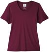 An image of a Custom Core 365 Ladies' Fusion ChromaSoft™ Performance T Shirt in Burgundy!