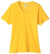 An image of a Custom Core 365 Ladies' Fusion ChromaSoft™ Performance T Shirt in Campus Gold!