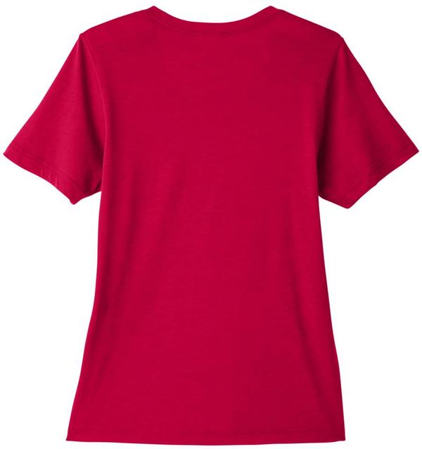 An image of a Custom Core 365 Ladies' Fusion ChromaSoft™ Performance T Shirt in Classic Red!
