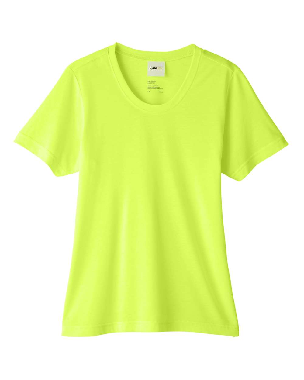 Core 365 Ladies' Fusion ChromaSoft™ Performance T Shirt in Safety Yellow