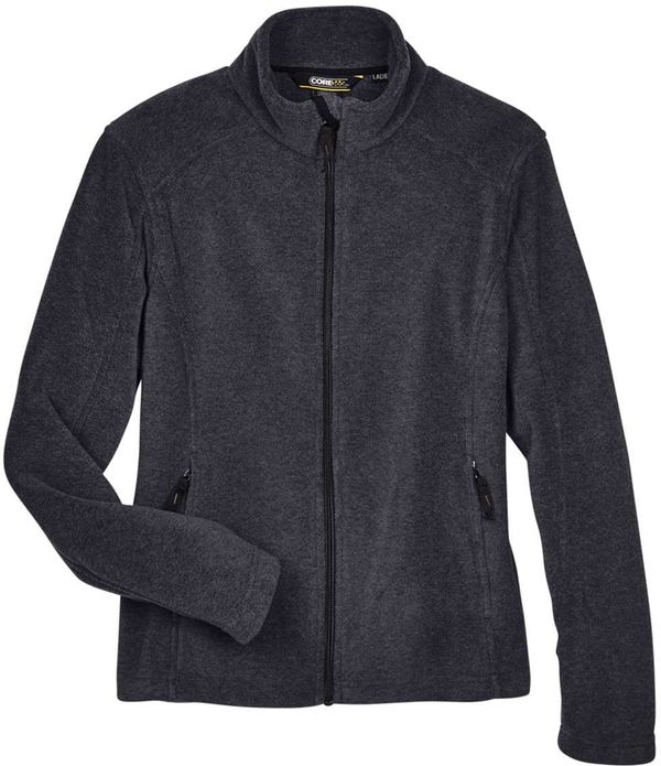 An image of a Custom Core 365 Ladies' Journey Fleece Jacket in Heather Charcoal!