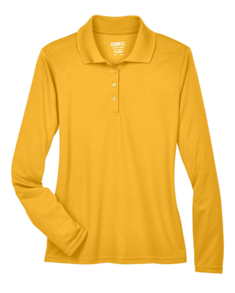 Core 365 Ladies' Pinnacle Performance Long Sleeve Pique Polo in Campus Gold 444
