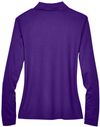 An image of a Custom Core 365 Ladies' Pinnacle Performance Long Sleeve Pique Polo in Campus Prple 427!