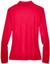 An image of a Custom Core 365 Ladies' Pinnacle Performance Long Sleeve Pique Polo in Classic Red 850!