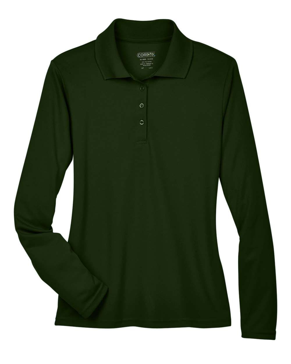 Core 365 Ladies' Pinnacle Performance Long Sleeve Pique Polo in Forest 630