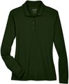An image of a Custom Core 365 Ladies' Pinnacle Performance Long Sleeve Pique Polo in Forest 630!