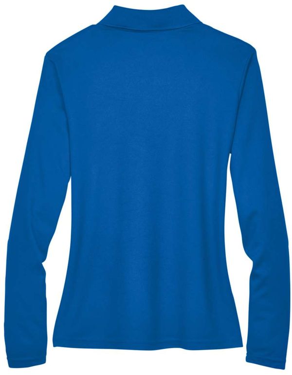 An image of a Custom Core 365 Ladies' Pinnacle Performance Long Sleeve Pique Polo in True Royal 438!
