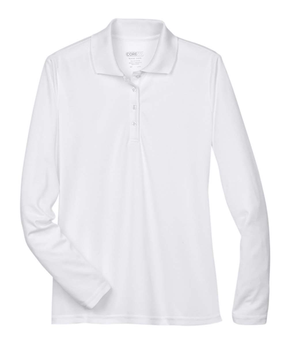 Core 365 Ladies' Pinnacle Performance Long Sleeve Pique Polo in White 701