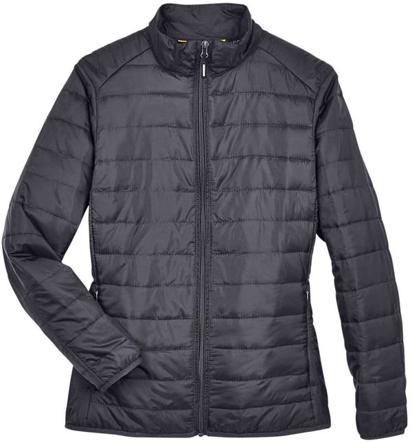 An image of a Custom Core 365 Ladies' Prevail Packable Puffer Jacket in Carbon!