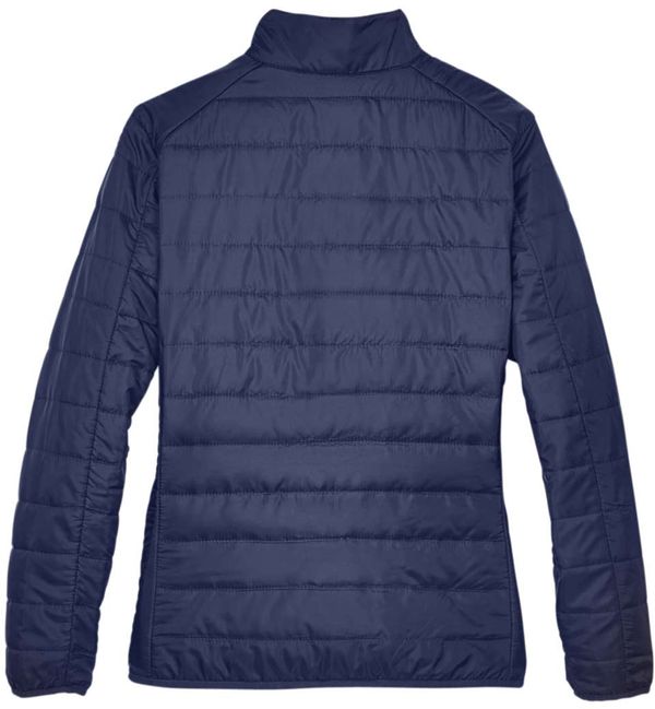 An image of a Custom Core 365 Ladies' Prevail Packable Puffer Jacket in Classic Navy!