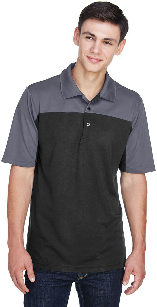 An image of a Custom Core 365 Men's Balance Colorblock Performance Pique Polo!