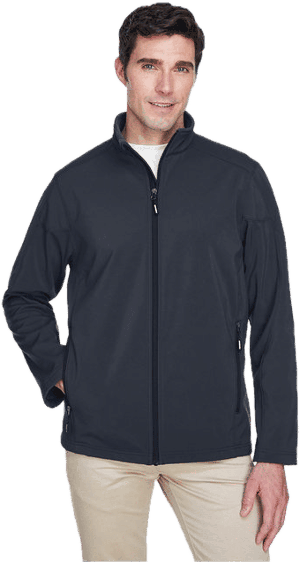 An image of a Custom Core 365 Men's Cruise Two Layer Fleece Bonded Soft Shell Jacket!