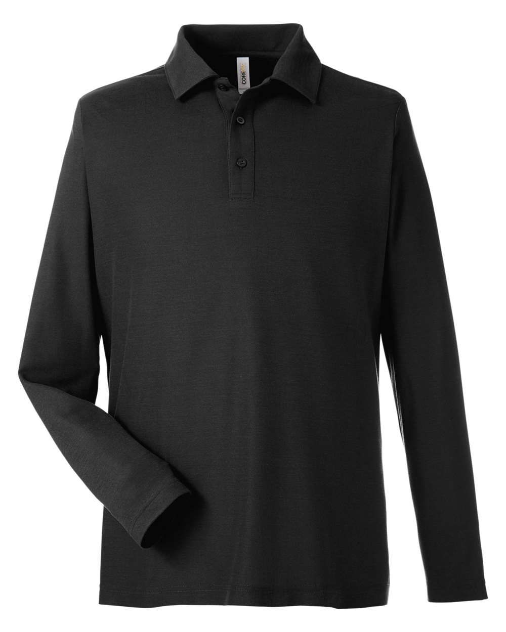 Core 365 Men's Fusion ChromaSoft™ Long Sleeve Pique Polo in Black