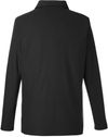 An image of a Custom Core 365 Men's Fusion ChromaSoft™ Long Sleeve Pique Polo in Black!