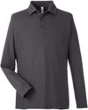 An image of a Custom Core 365 Men's Fusion ChromaSoft™ Long Sleeve Pique Polo in Carbon!