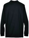 An image of a Custom Core 365 Men's Pinnacle Performance Long Sleeve Pique Polo in Black!