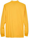 An image of a Custom Core 365 Men's Pinnacle Performance Long Sleeve Pique Polo in Campus Gold!