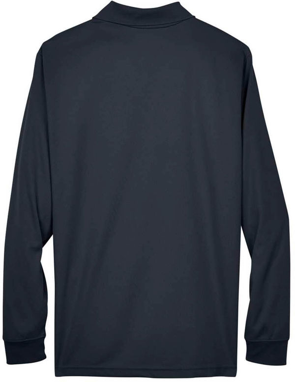 An image of a Custom Core 365 Men's Pinnacle Performance Long Sleeve Pique Polo in Carbon!