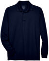 An image of a Custom Core 365 Men's Pinnacle Performance Long Sleeve Pique Polo in Classic Navy!