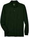 An image of a Custom Core 365 Men's Pinnacle Performance Long Sleeve Pique Polo in Forest!