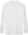 An image of a Custom Core 365 Men's Pinnacle Performance Long Sleeve Pique Polo in White!