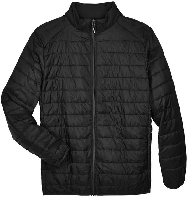 An image of a Custom Core 365 Men's Prevail Packable Puffer in Black!