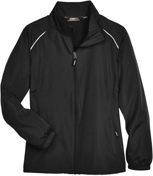 An image of a Custom Core 365 Motivate Unlined Lightweight Ladies Jacket in Black!