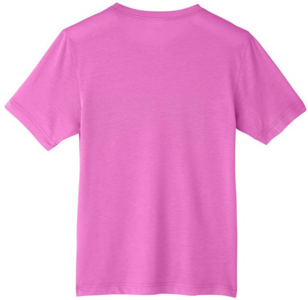 An image of a Custom Core 365 Youth Fusion ChromaSoft Performance T Shirt in Charity Pink!