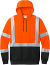 An image of a Custom Cornerstone ANSI 103 Class 3 Heavy Duty Fleece Pullover Hoodie in Safety Orange!