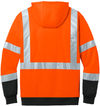 An image of a Custom Cornerstone ANSI 103 Class 3 Heavy Duty Fleece Pullover Hoodie in Safety Orange!