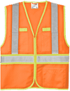 Am image of a Custom CornerStone ANSI 107 Class 2 Dual Color Safety Vest in Safety Orange/Safety Yellow!
