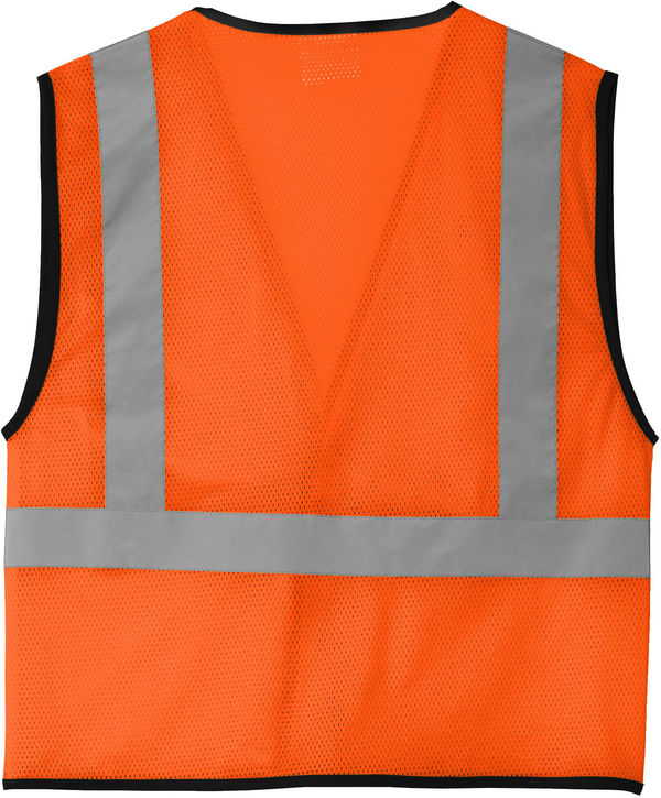 An image of a Custom CornerStone ANSI 107 Class 2 Economy Mesh One Pocket Vest in Safety Orange!