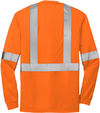 Am image of a Custom CornerStone ANSI 107 Class 2 Long Sleeve Safety T Shirt in Safety Orange/Reflective!