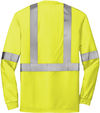 Am image of a Custom CornerStone ANSI 107 Class 2 Long Sleeve Safety T Shirt in Safety Yellow/Reflective!
